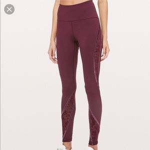 Lululemon Wunder Under High Tight Flocked 28”